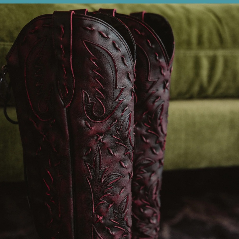 Lane reverie black cherry size 7.5 cowgirl boots - Picture 6 of 16
